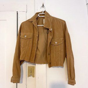 Corduroy Cropped Jacket Size S - Zara